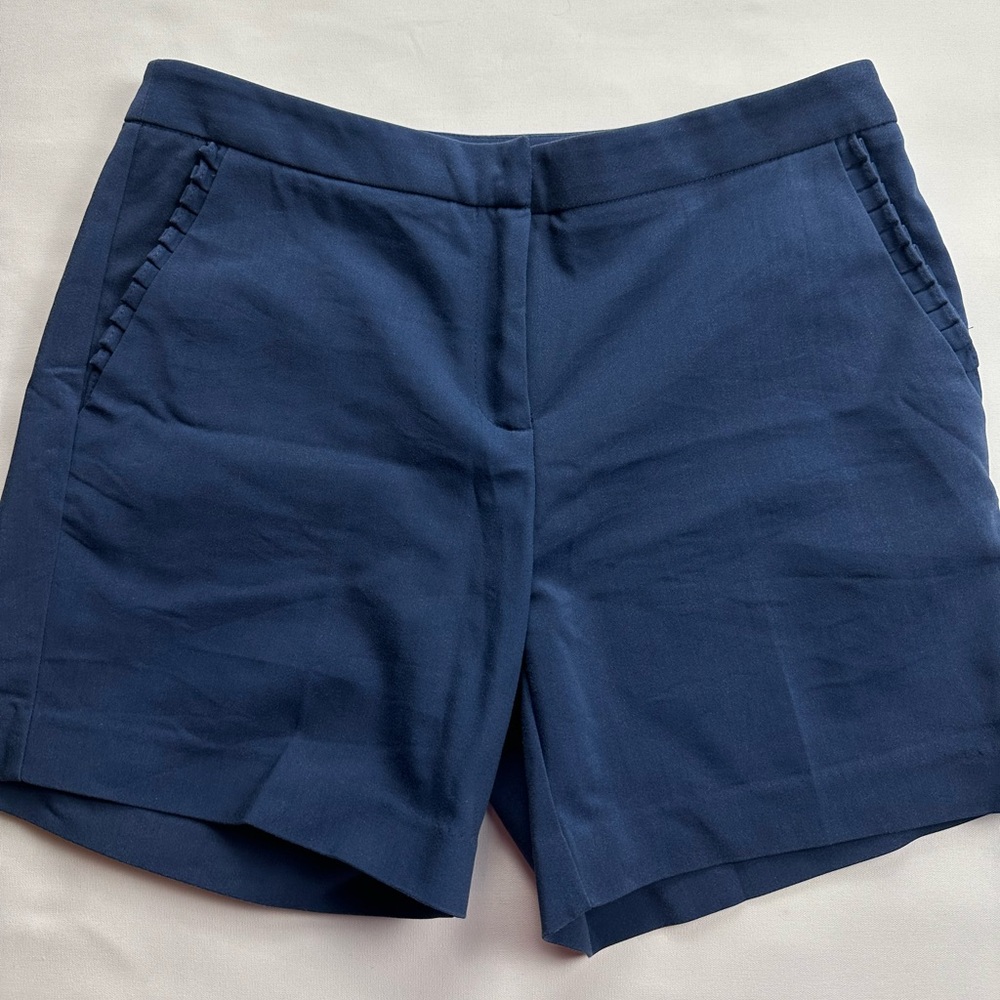 Zac and Rachel navy blue shorts. Ruffle detail on pocket. Size 8